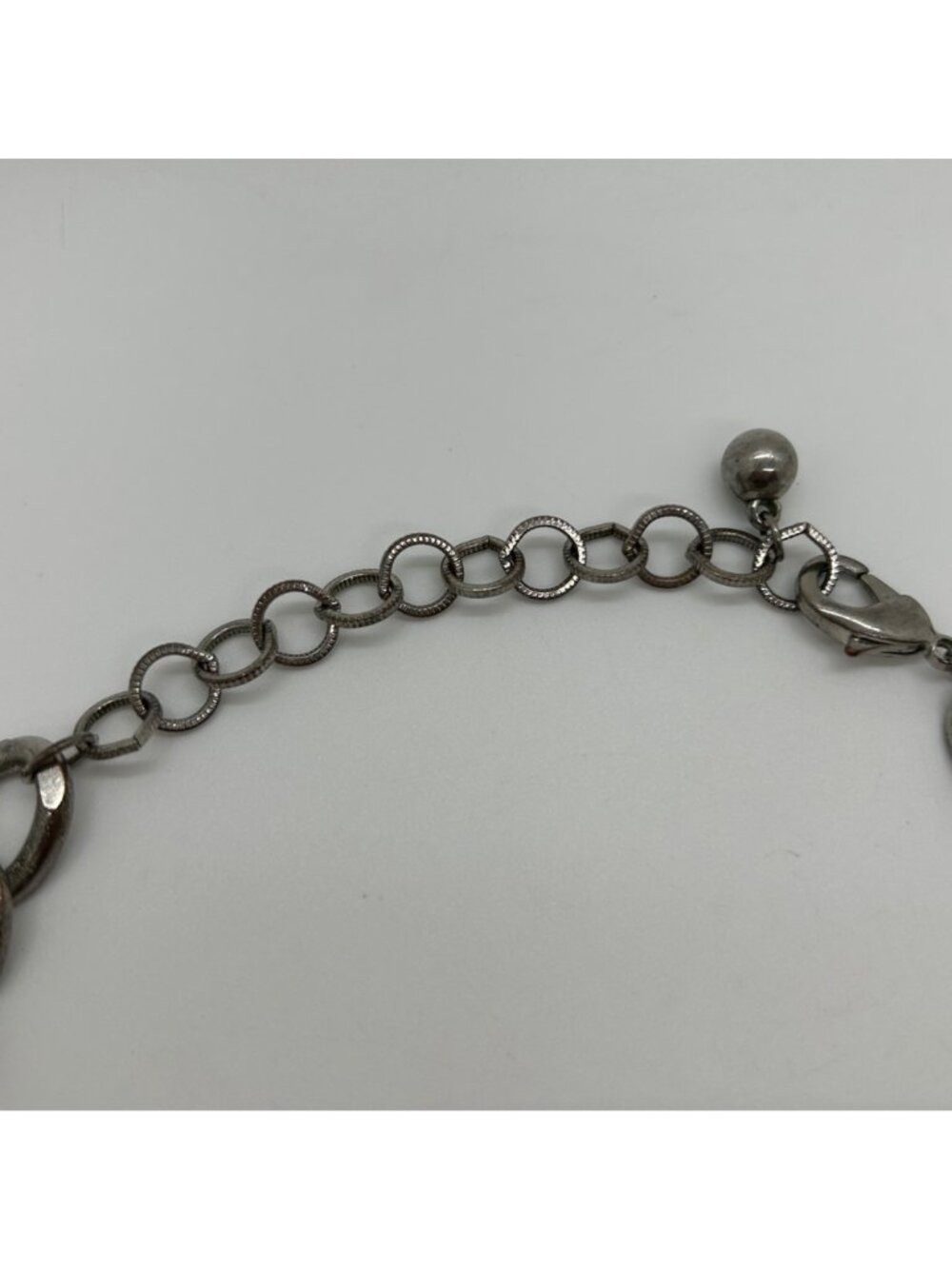Faux Pearl & Clear Crystal Necklace Chunky Statement Bib Silver-Tone Adjustable - Picture 13 of 15